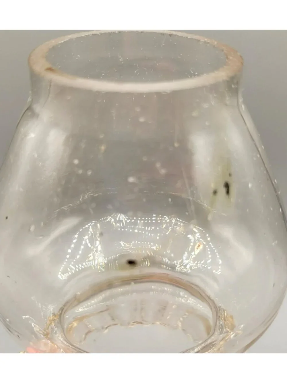 Peach Glass Lamp Shade Vintage Blown Glass Crimped Edge